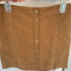 Free People Tan Suede Skirt